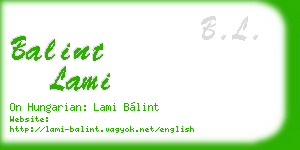 balint lami business card