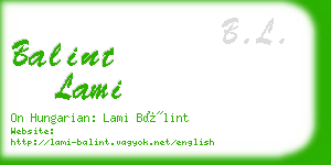 balint lami business card